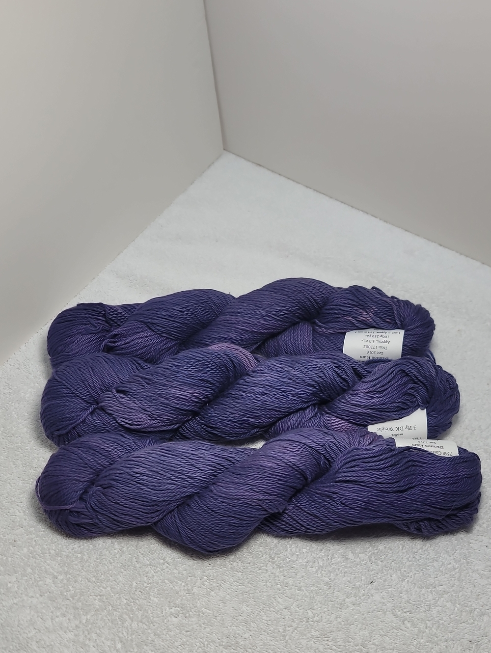Cestari Purple DK Weight Yarn - 3 Skeins NWT